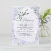 Carte MARIAGE | Pale Lilac Seafoam Green Silver Jaspé (Debout devant)