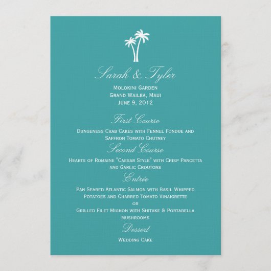 Carte Mariage Palm Trees (Devant)