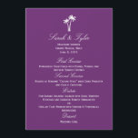 Carte Mariage Palm Trees - Violet<br><div class="desc">Cette collection de palmiers est un design contemporain aux saveurs tropicales qui complète avec élégance votre célébration balnéaire. Composants correspondants disponibles sur berryberrysweet.com</div>