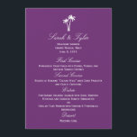 Carte Mariage Palm Trees - Violet<br><div class="desc">Cette collection de palmiers est un design contemporain aux saveurs tropicales qui complète avec élégance votre célébration balnéaire. Composants correspondants disponibles sur berryberrysweet.com</div>