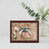 Carte Mariage Paon Blanc (Debout devant)