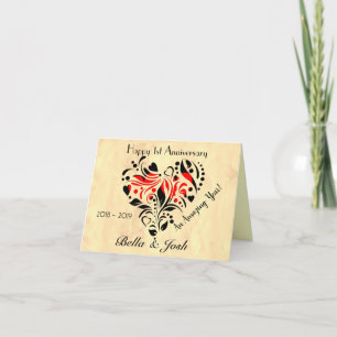 Carte Mariage papier personnalisé 1er anniversaire