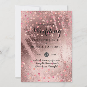 Carte Mariage pas cher tendance or rose moderne