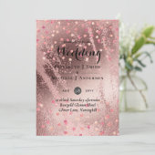 Carte Mariage pas cher tendance or rose moderne (Debout devant)