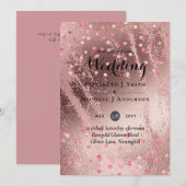 Carte Mariage pas cher tendance or rose moderne (Devant / Derrière)