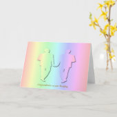 Carte Mariage Pastel Rainbow pour Hommes Gays (Fleur jaune)