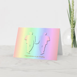Carte Mariage Pastel Rainbow pour Hommes Gays