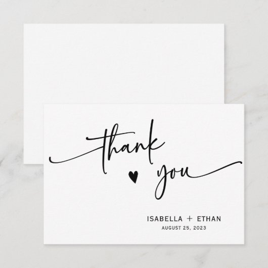 Carte Mariage personnalisé minimaliste (Devant / Derrière)