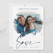 Carte Mariage photo à effet brosse moderne (Devant)