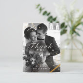 Carte Mariage photo Black Gold Classy Merci (Debout devant)