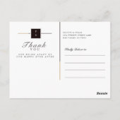 Carte Mariage photo Black Gold Classy Merci (Dos)