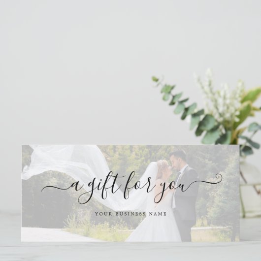 Carte Mariage Photo Business Cadeau Certificat Élégant (Debout devant)