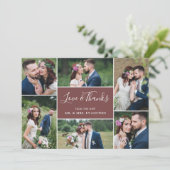 Carte Mariage photo Collage Merci plat| Brick (Debout devant)