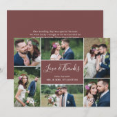 Carte Mariage photo Collage Merci plat| Brick (Devant / Derrière)