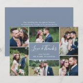 Carte Mariage photo Collage Merci plat| Dusty (Devant / Derrière)