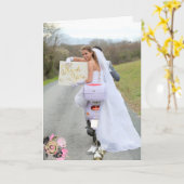 Carte Mariage photo de moto Merci (Fleur jaune)