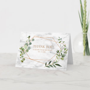 Carte Mariage photo en marbre Eucalyptus géométrique cui