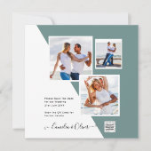 Carte Mariage photo en verre marin Inviter QR Code Enreg (Devant)