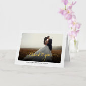 Carte Mariage photo Gold Merci (Orchidée)