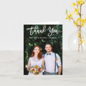 Carte Mariage photo Merci de script moderne W Note (Fleur jaune)