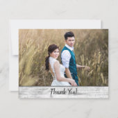 Carte Mariage photo Merci double face Rustique (Devant)
