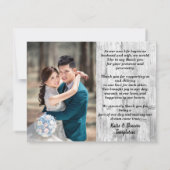 Carte Mariage photo Merci double face Rustique (Dos)