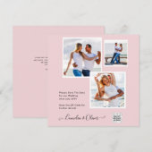 Carte Mariage PHOTO moderne Inviter QR CODE RSVP BlushPI (Devant / Derrière)