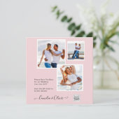 Carte Mariage PHOTO moderne Inviter QR CODE RSVP BlushPI (Debout devant)