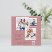 Carte Mariage PHOTO moderne Inviter QR CODE RSVP DustyRO (Debout devant)