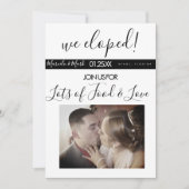 Carte Mariage photo noir blanc Script Moderne (Devant)