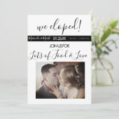 Carte Mariage photo noir blanc Script Moderne (Debout devant)