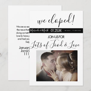 Carte Mariage photo noir blanc Script Moderne