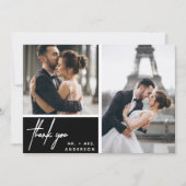 Carte Mariage photo noir moderne (Devant)