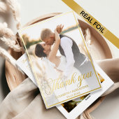 Carte mariage photo Script Merci