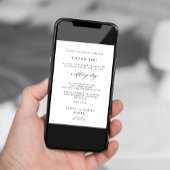 Carte Mariage photo simple en noir et blanc merci