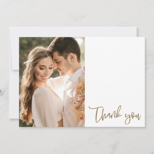 Carte Mariage photo Simple Gold Script (Devant)