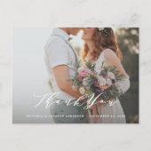 Carte Mariage photo Soft Calligraphy Merci (Devant)