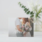 Carte Mariage photo Soft Calligraphy Merci (Debout devant)