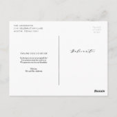 Carte Mariage photo Soft Calligraphy Merci (Dos)