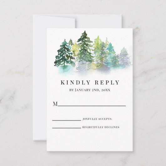 Carte Mariage Pine Crest RSVP (Devant)