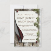 Carte Mariage Pine d'hiver et Snowflakes (Devant)