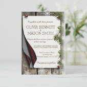 Carte Mariage Pine d'hiver et Snowflakes (Debout devant)