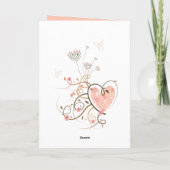 Carte Mariage Pink Sweet Heart & Butterfly Swirls (Dos)
