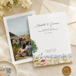 Carte Mariage Pique-Nique en Toscane - Enregistrez la Da