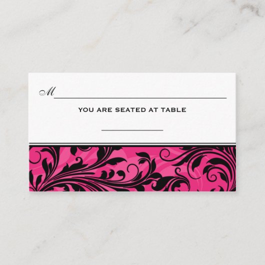 Carte Mariage Place Pink Black (Devant)
