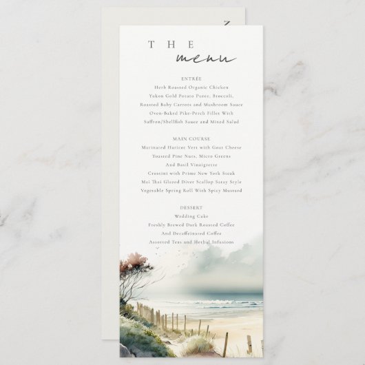 Carte Mariage Plage de sable fin (Devant / Derrière)