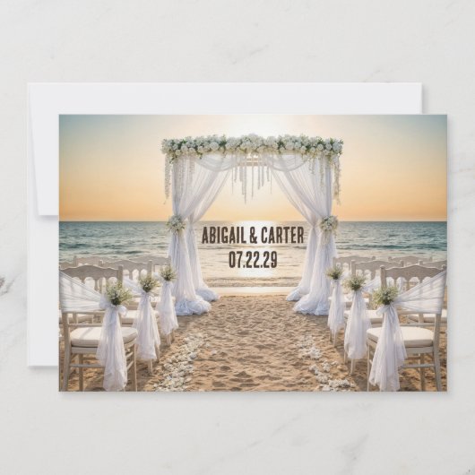 Carte Mariage plage Enregistrer la date (Devant)