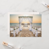 Carte Mariage plage Enregistrer la date (Devant/Arrière en situation)