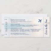 Carte Mariage plage Enregistrer le billet de la date (Dos)