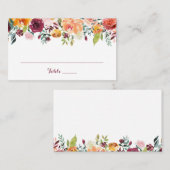 Carte Mariage Plat Place Automne, Rose Orange (Devant / Derrière)